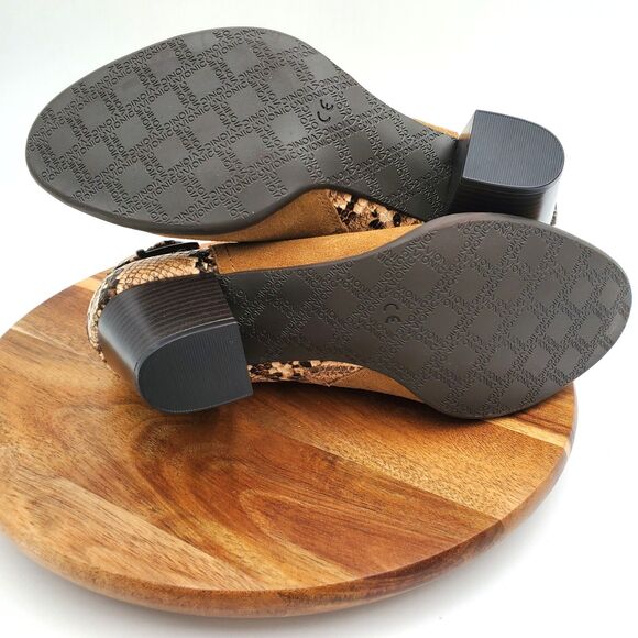 New Vionic Ankle Boots Women’s 7 Brown Suede Leather Zip Booties Snake Orthotic - Picture 6 of 10